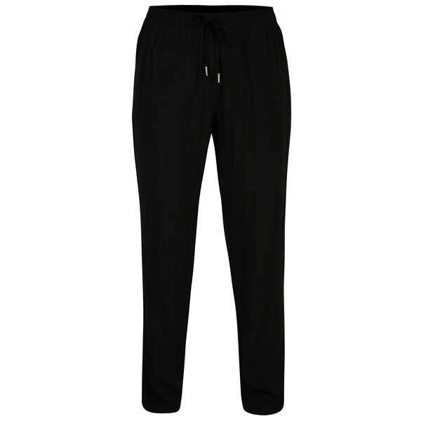 Pantaloni negri cu siret in talie ONLY Nova