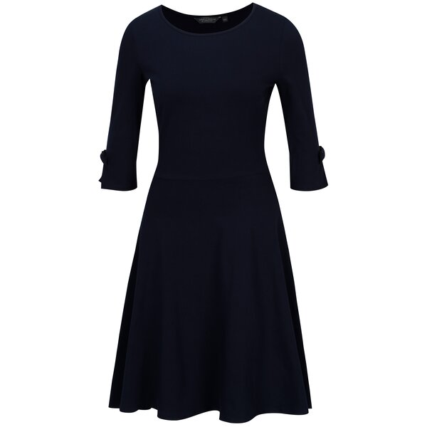 Rochie bleumarin cu maneci 3/4 si funde Dorothy Perkins Tall