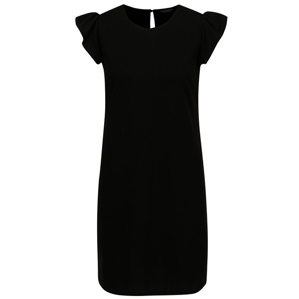 Rochie neagra cu volane la maneci Dorothy Perkins