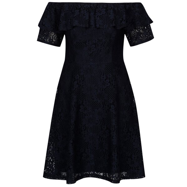 Rochie bleumarin din dantela cu decolteu pe umeri Dorothy Perkins