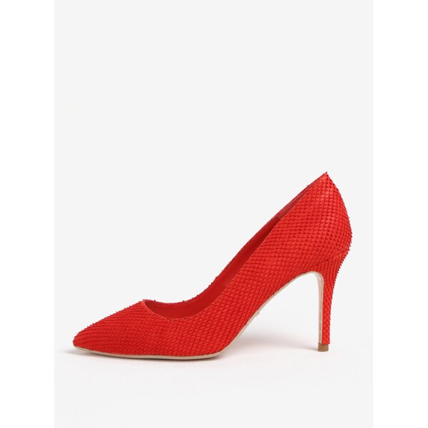 Pantofi cu toc cui rosii din piele cu model sarpe Dune London Aurrora