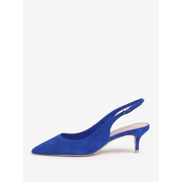 Pantofi cu toc albastri din piele cu calcai decupat Dune London Casandra