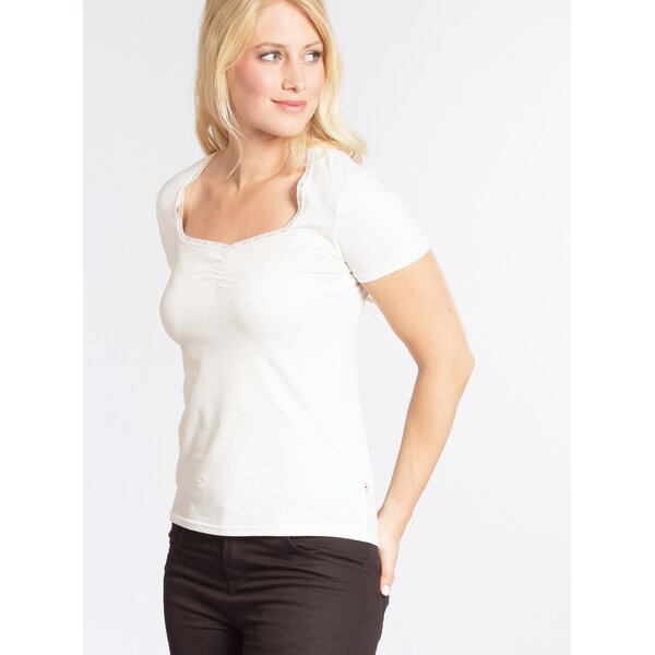 Tricou crem cu decolteu sweetheart - Blutsgeschwister