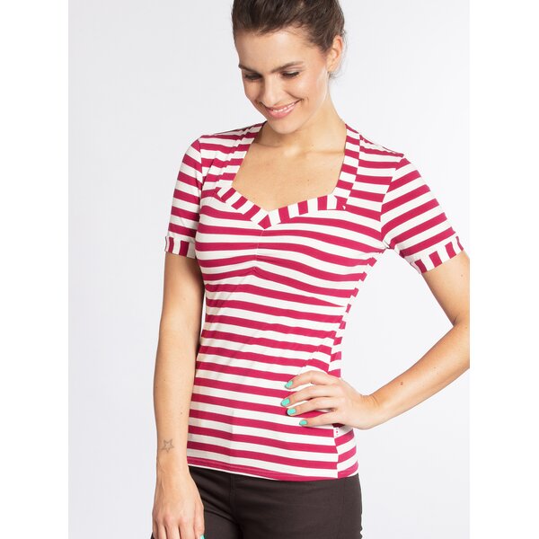 Tricou roz inchis in dungi Blutsgeschwister