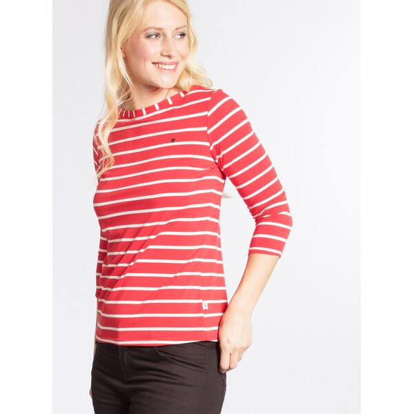 Bluza rosu&crem in dungi cu maneci 3/4 - Blutsgeschwister