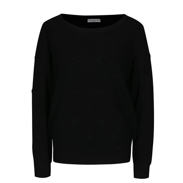 Pulover negru cu decolteu barcuta Jacqueline de Yong Rosie