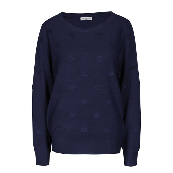 Pulover bleumarin cu decolteu barcuta Jacqueline de Yong Rosie