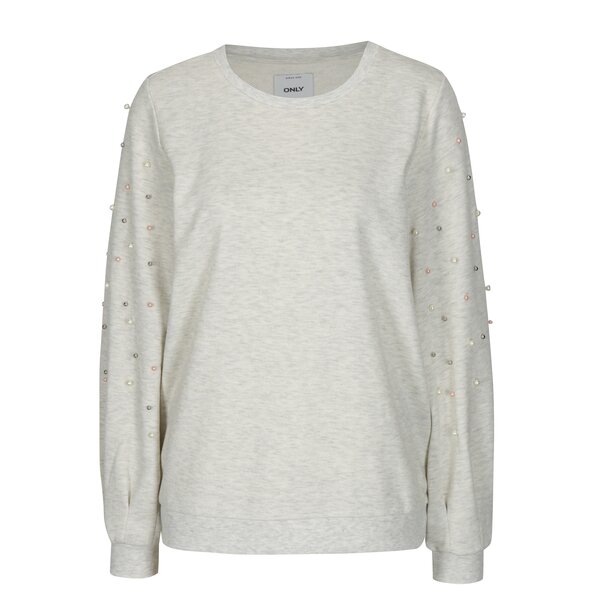 Bluza crem melanj cu margele ONLY Asti