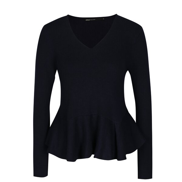 Pulover bleumarin peplum ONLY Rosana