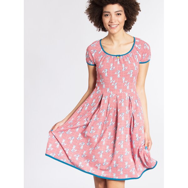 Rochie rosie cu print sirene Blutsgeschwister