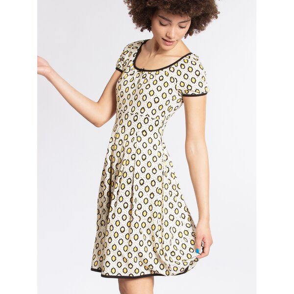 Rochie crem cu print lamai Blutsgeschwister