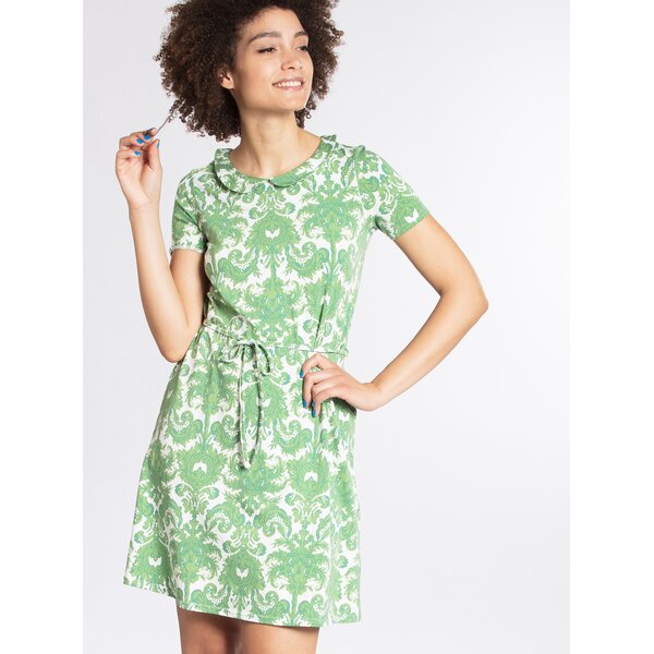 Rochie verde cu guler si print floral Blutsgeschwister