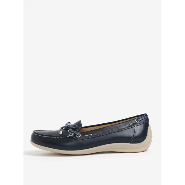 Mocasini bleumarin cu funda din piele pentru femei Geox Yuki