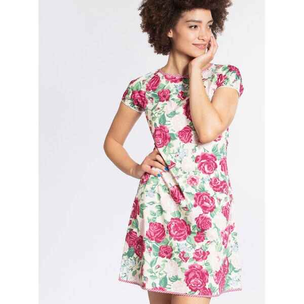 Rochie crem cu print floral Blutsgeschwister