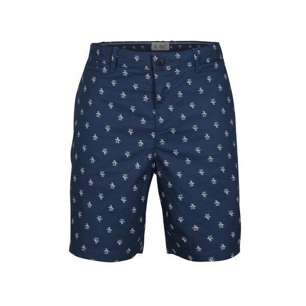 Pantaloni chino scurti bleumarin cu print - Original Penguin Re-pete