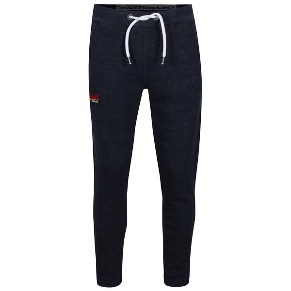 Pantalni sport slim fit bleumarin cu logo brodat Superdry