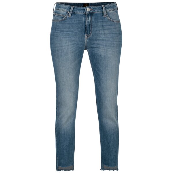 Blugi slim fit albastri cu aspect prespalat pentru femei - Lee Elly