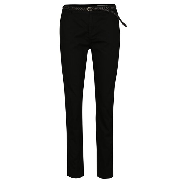 Pantaloni negri chino cu curea VERO MODA Flame