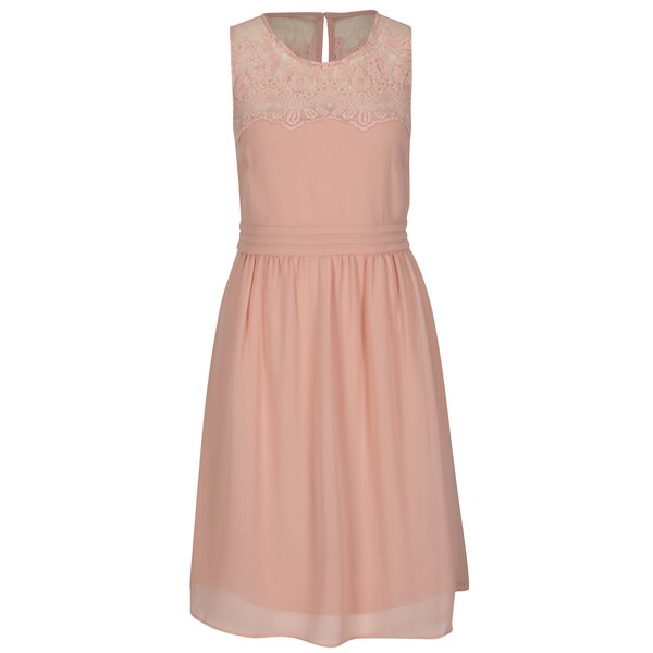 Rochie roz prafuit cu dantela VERO MODA Vanessa