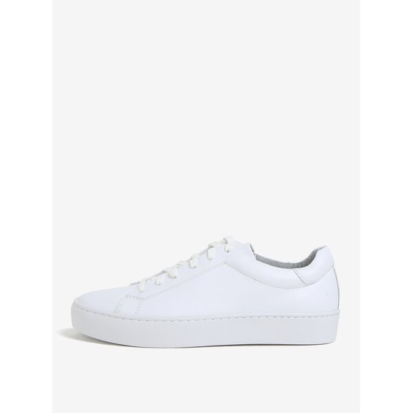 Pantofi sport albi din piele cu platforma pentru femei Vagabond Zoe