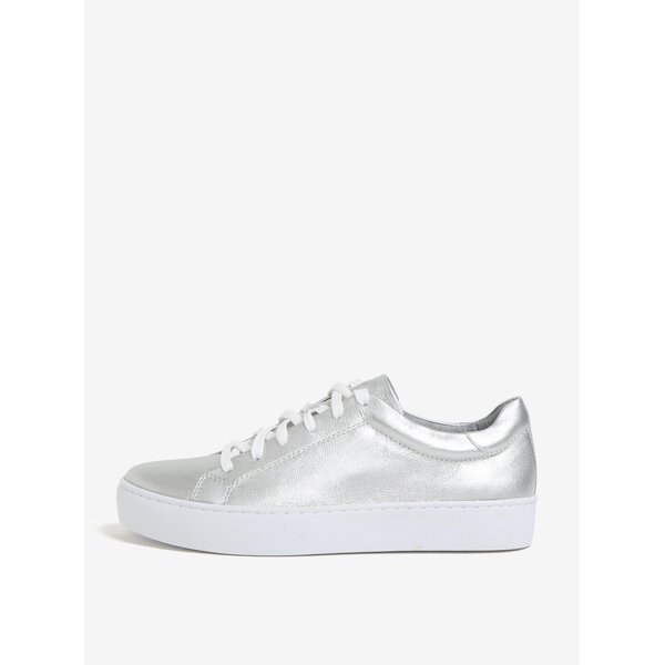 Pantofi sport argintii din piele cu platforma pentru femei Vagabond