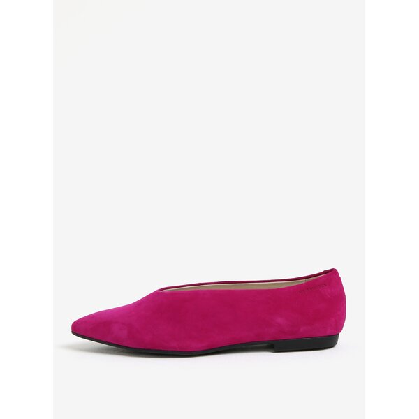Balerini retro roz din piele intoarsa Vagabond Katlin