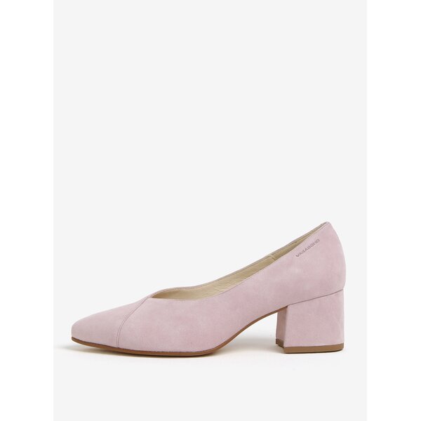 Pantofi retro roz deschis din piele intoarsa Vagabond Mya