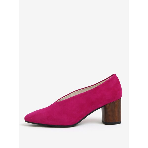 Pantofi retro roz din piele intoarsa Vagabond Eve