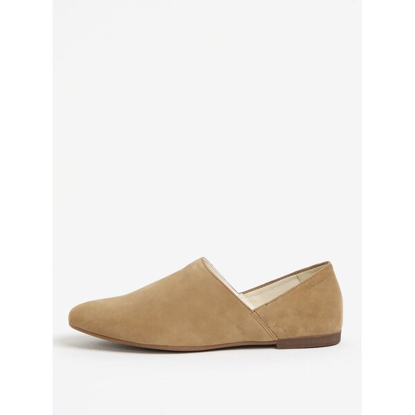 Pantofi slip-on bej din piele intoarsa Vagabond Ayden