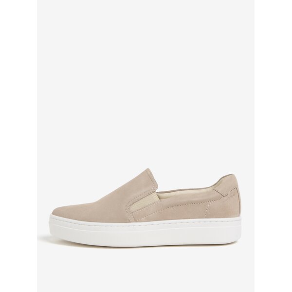 Pantofi slip-on bej din piele intoarsa pentru femei Vagabond Camille