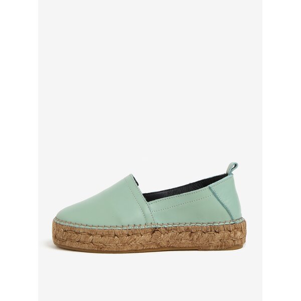 Espadrile turcoaz din piele cu platforma - Royal RepubliQ