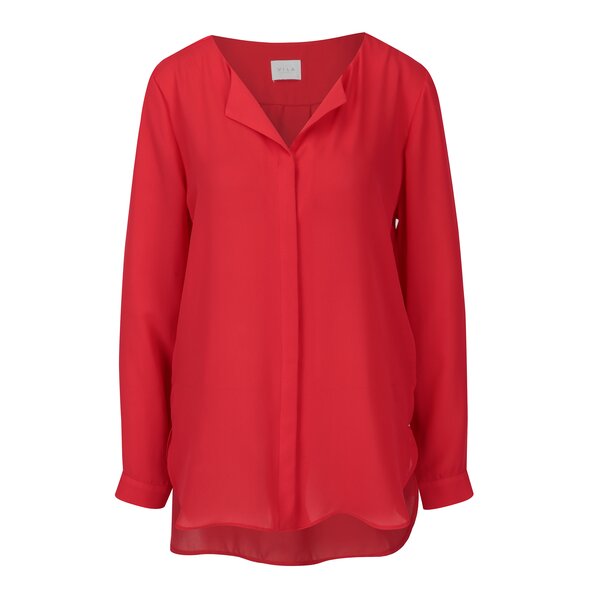 Bluza lejera rosie cu nasturi ascunsi - VILA Lucy