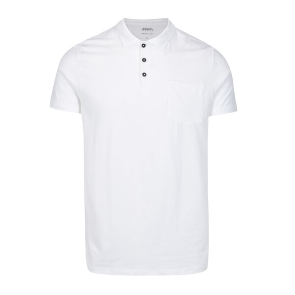 Tricou polo alb muscle fit pentru barbati - Burton Menswear London