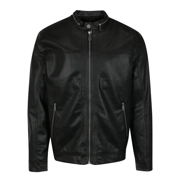 Jacheta neagra din piele sintetica ONLY & SONS London