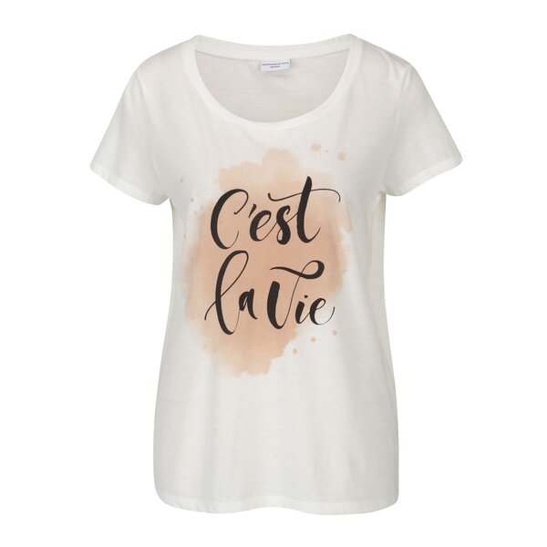 Tricou alb cu print Jacqueline de Yong New Sky