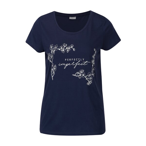 Tricou bleumarin cu print Jacqueline de Yong New Sky