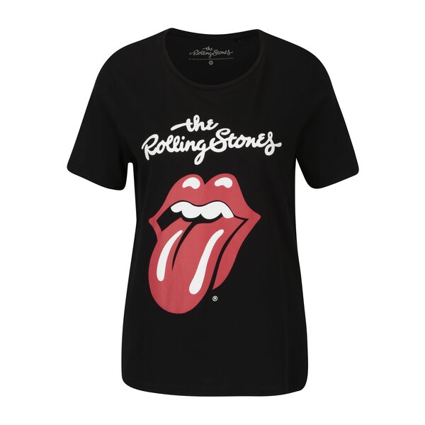 Tricou negru cu print ONLY Rolling Stones