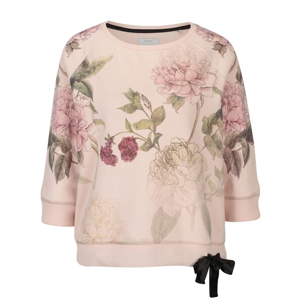 Bluza roz cu print floral si maneci 3/4 ONLY Scarlet