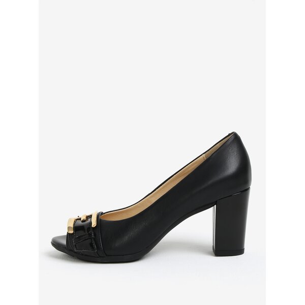Pantofi negri peep toe cu toc inalt - Geox Annya