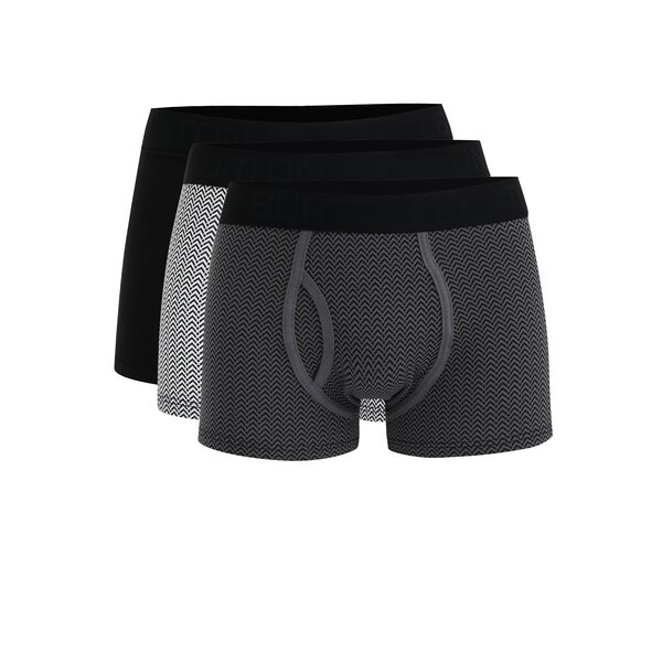 Set de trei boxeri negru&gri - Burton Menswear London
