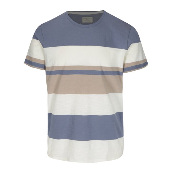 Tricou bleu&crem in dungi Selected Homme New Rune