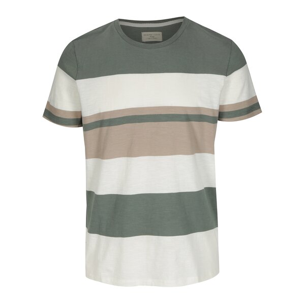 Tricou verde&crem in dungi Selected Homme New Rune