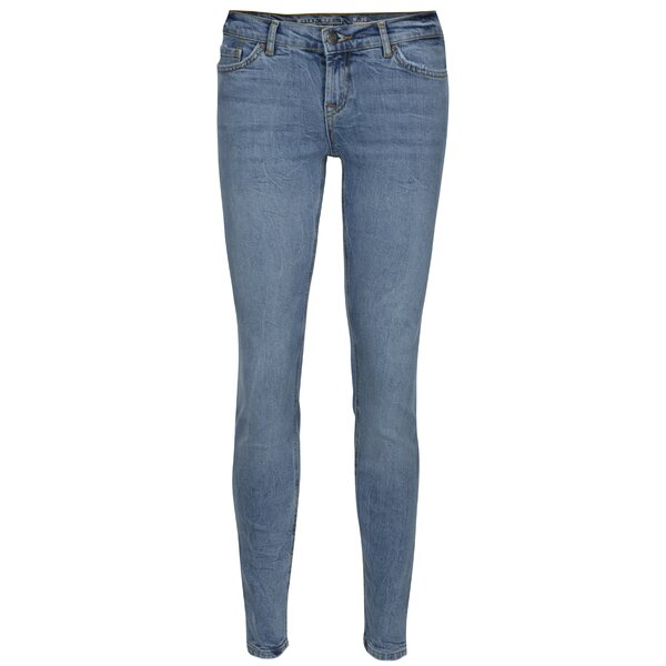 Blugi albastri slim fit cu aspect decolorat Noisy May Eve