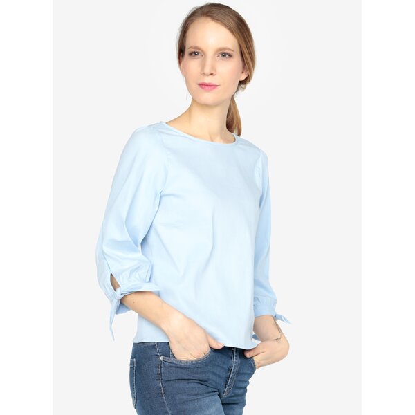 Bluza bleu cu dungi in relief si maneci 3/4 VERO MODA Sia
