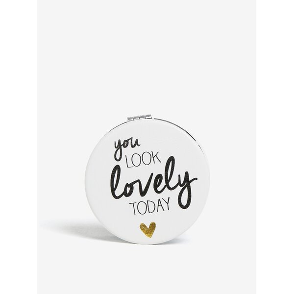 Oglinda compacta alba cu print - CGB Look lovely