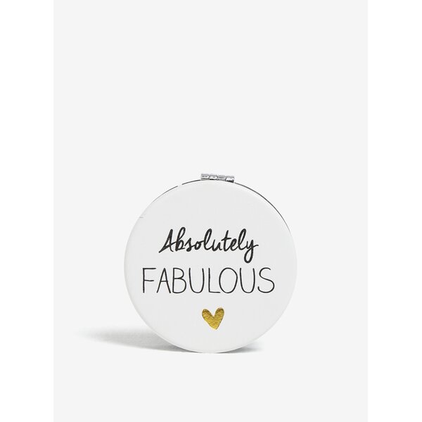 Oglinda compacta alba cu print - CGB Fabulous