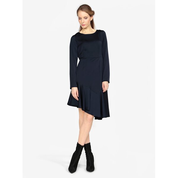 Rochie asimetrica bleumarin cu maneci lungi - VERO MODA Elsa