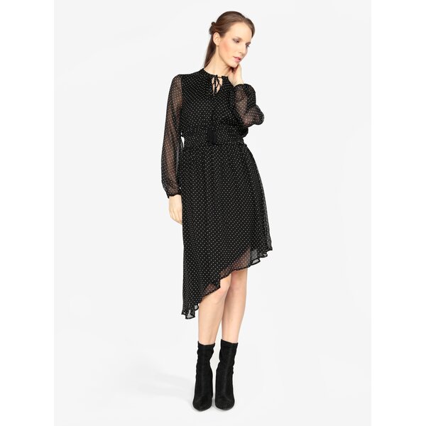 Rochie asimetrica neagra cu buline - VERO MODA Lotta