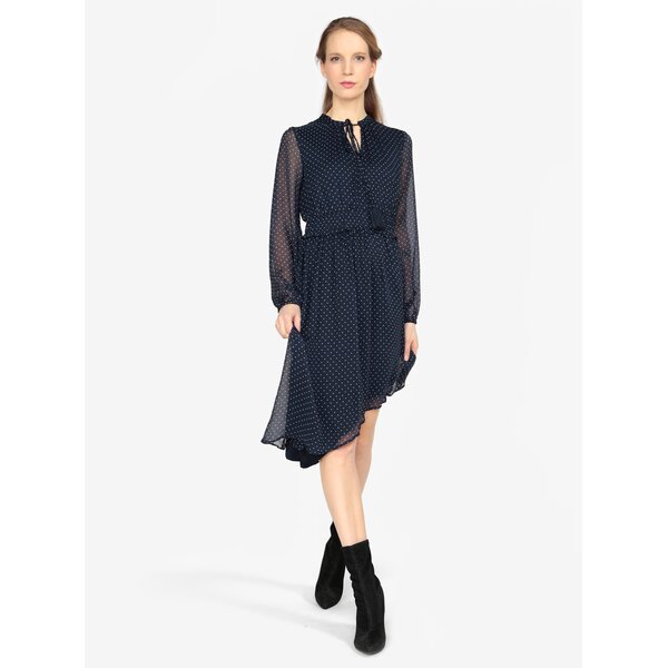 Rochie asimetrica bleumarin cu buline - VERO MODA Lotta