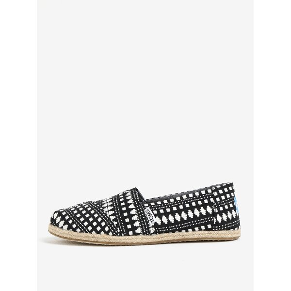 Espadrile alb & negru cu model etnic pentru femei - TOMS